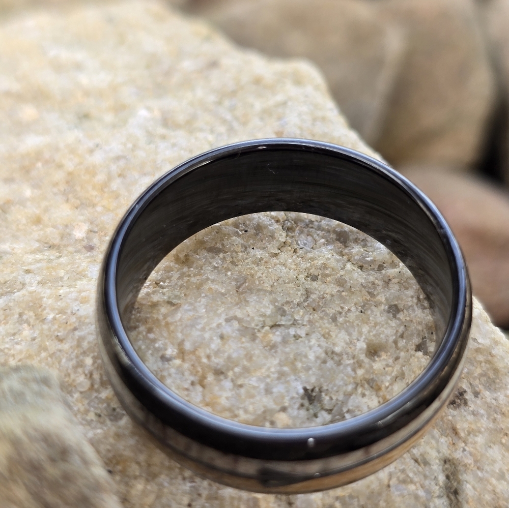 Deer Antler and Whiskey Barrel Ring - Picture 4 of 7